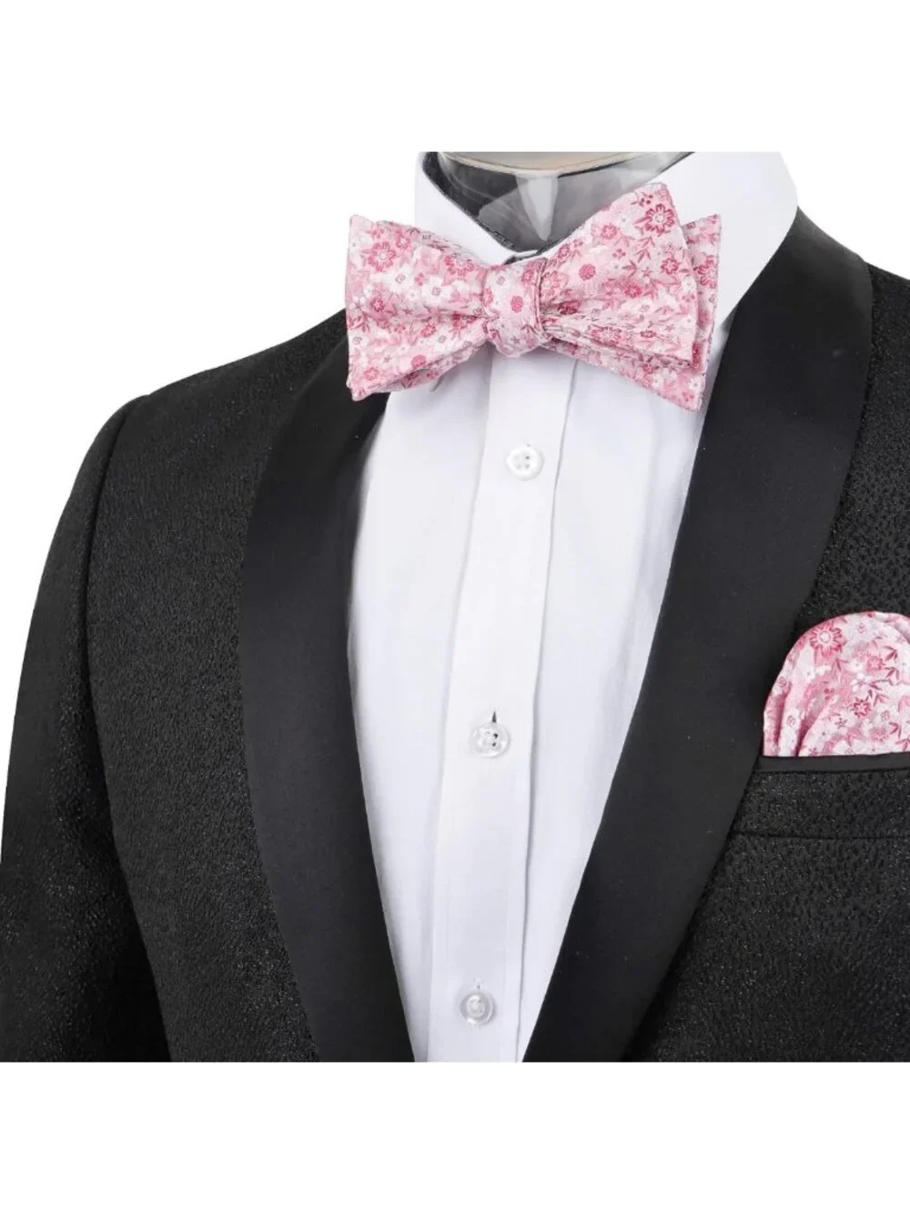 Floral Self-Tied Bow Tie & Pocket Square Set for Men - Stylish Formal Accessory